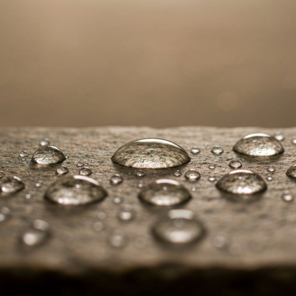 Капи воде на природној површини, свежа чист естетика